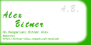 alex bitner business card